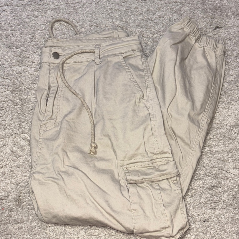 Cream Cargo Pants
